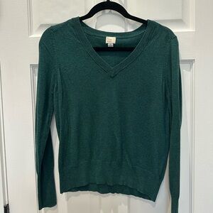 A New Day Dark Green v-neck Sweater
